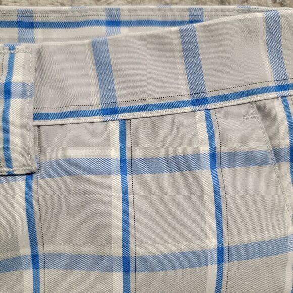 Adidas Golf Mens Plaid Flat Front Walking Shorts Size 38 (Chrome/Prime Blue) $60 - Picture 8 of 11